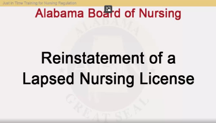 Reinstatement of Lapsed License