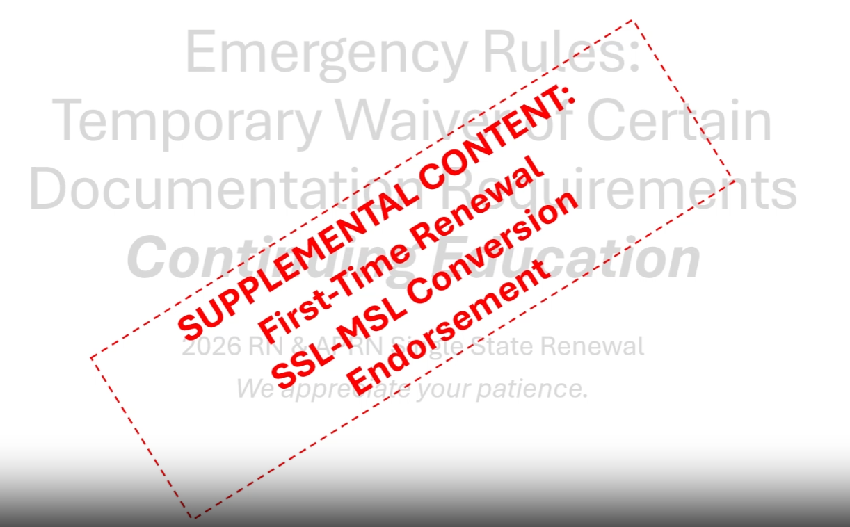 First-Time Renewal CE